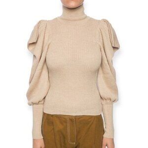 Ulla Johnson Tatum Turtleneck Sweater, beige, Size P